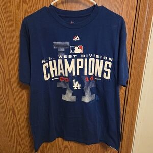 Majestic Los Angeles Dodgers 2014 Playoffs Shirt Large Men's MLB